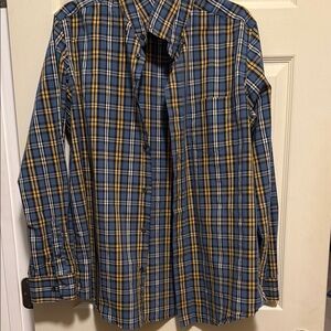 George Blue and Yellow Casual Button Down Shirt